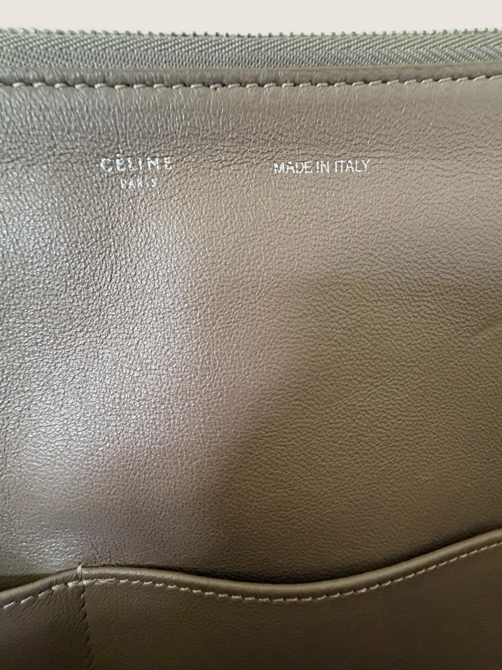 Celine Edge Medium Tote Taupe Grained Leather Phoebe Philo - Picture 8 of 8